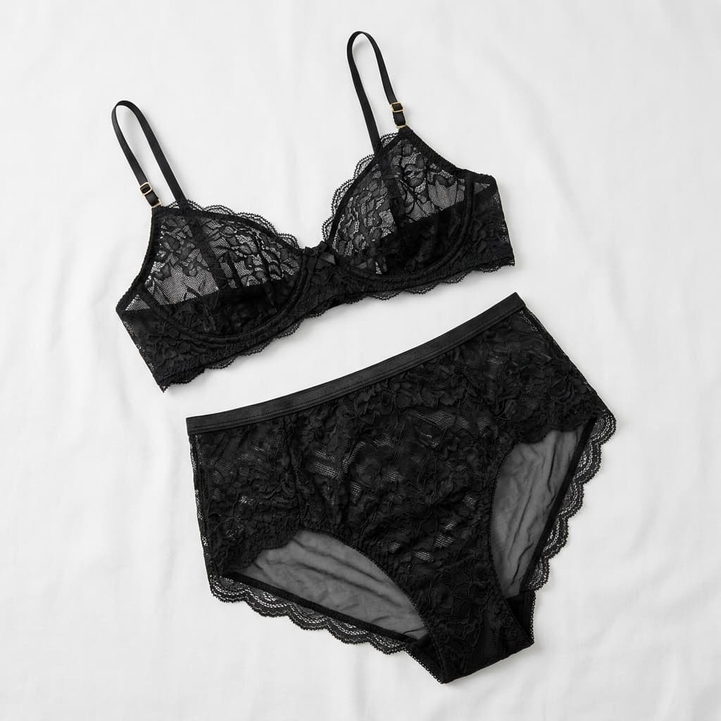 Conjunto Renda Preta Luxê